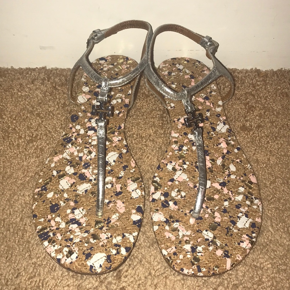 Tory Burch Silver Sandals